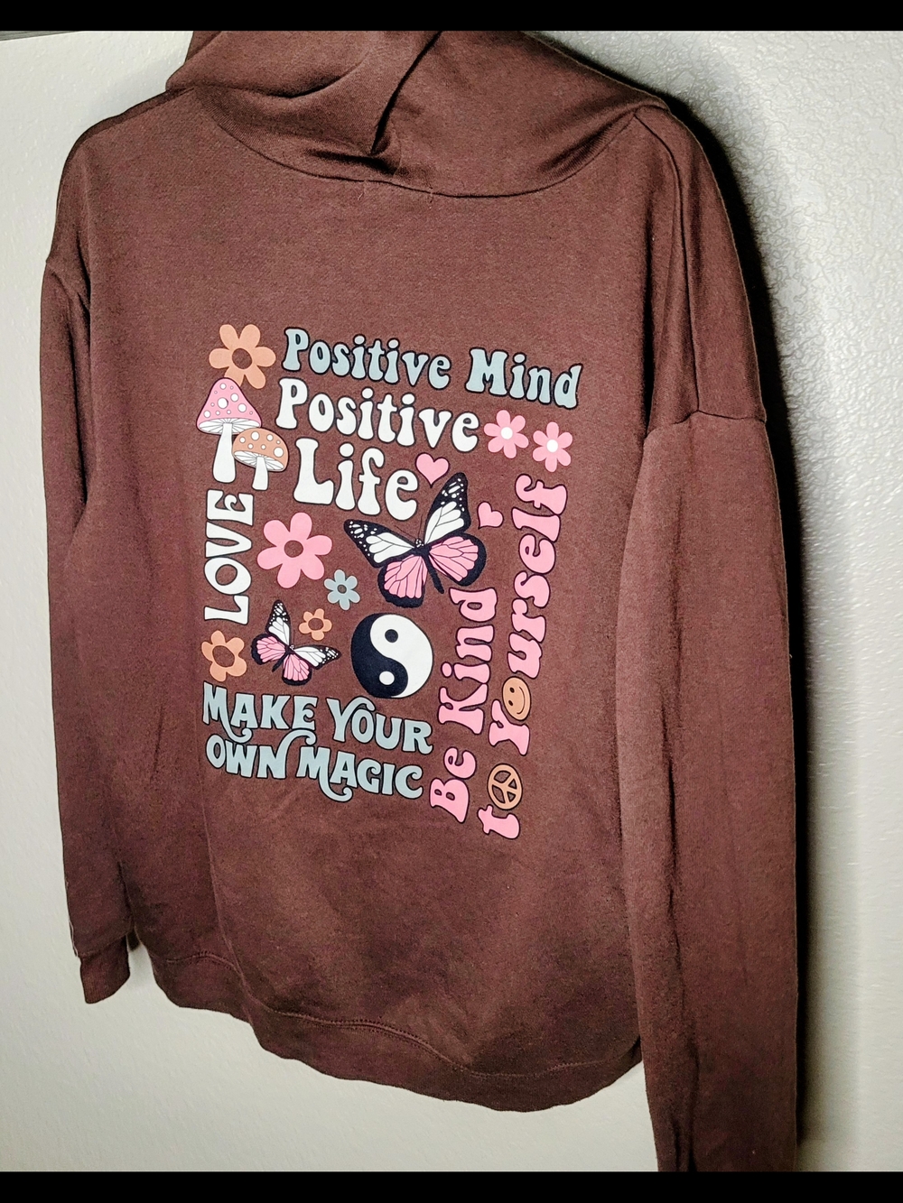 Full Tilt Brown Zip Up Fleece Hoodie